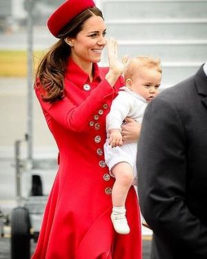 Catherine of Cambridge in a pill box hat and coat - New Zealand April 2014